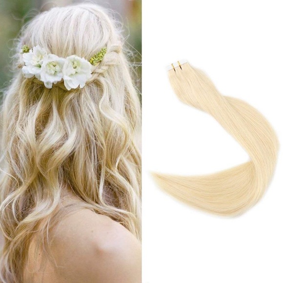 ✨ ?4 PACKS 20” #613  PLATINUM HUMAN HAIR TAPE INS